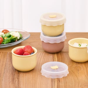 퍼기 꿀단지 도자기 이유식 밀폐용기 (뚜껑 포함) 4P