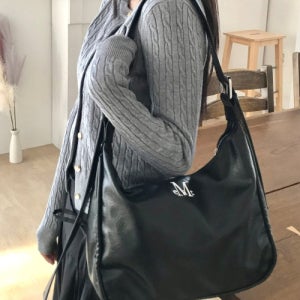 [무센트] 포트 더블 링클 레더 숄더백 남녀공용 (2컬러) P00000TV