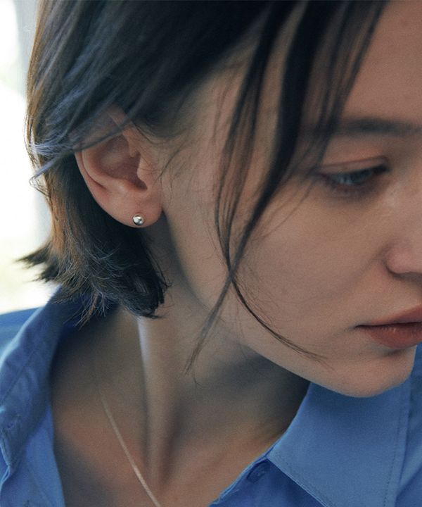 [베흐트] [925 silver] Deux.silver.164 / haute ball earring (5mm)