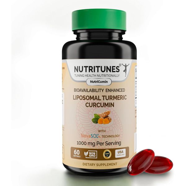 커큐민 <b>항염</b> <b>뉴트리</b>쿠민 최대 생체 이용률 NovaSOL 기술이 적용된 리포솜 강황 1000mg 공동 전 세계에서 공급되 프리미엄 성분 60개 소프트젤로 미국에서 제조됨  <b>뉴트리</b>쿠민