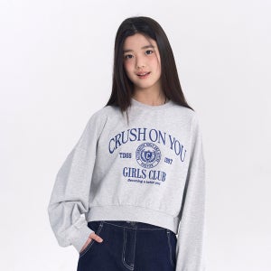[더데이걸][온라인전용] 레터 크롭 스웻셔츠 TGMA25F1E