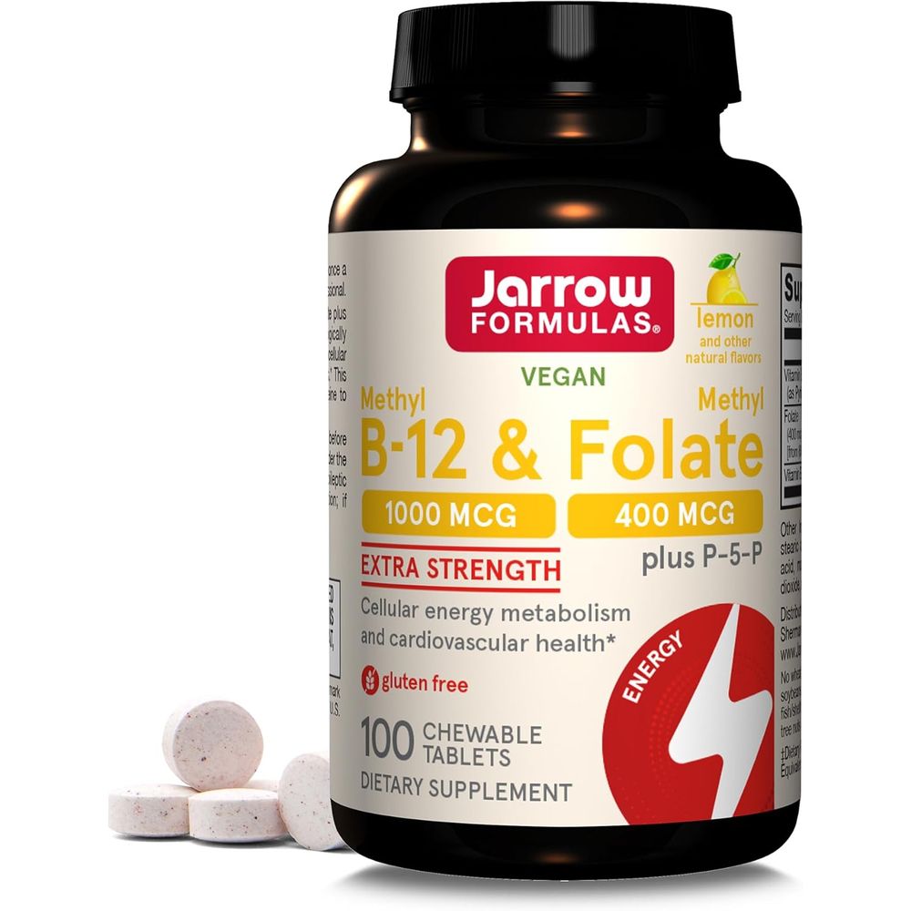 자로우 포뮬러스 <b>메틸 B12</b> 1000mcg <b>폴레이트</b> 400mcg 츄어블 <b>레몬</b>맛  1개  100정