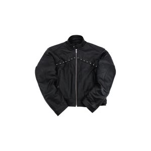 [SUNDAYOFFCLUB : 선데이오프클럽] Cow Leather Puffy Sleeve Parka - Black