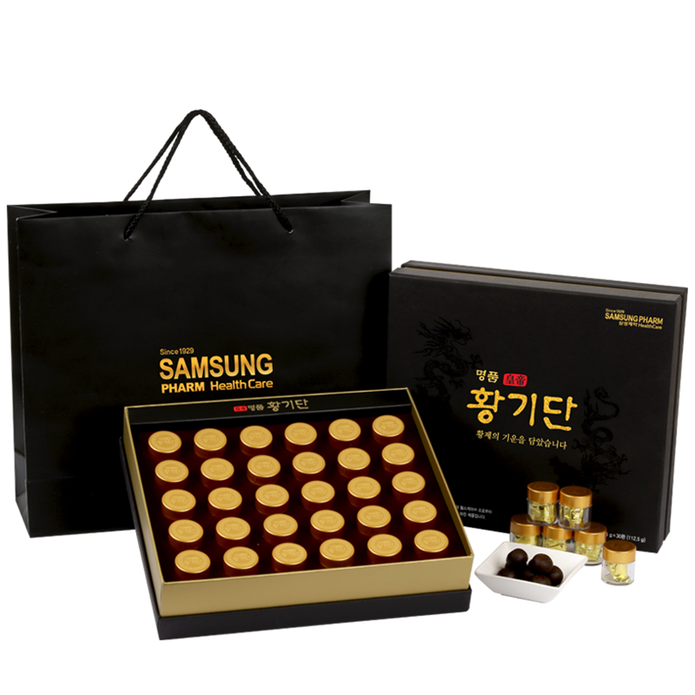 삼성제약 명품 황기단 (고급쇼핑백 포함) 블랙마카 녹용 홍삼 침향환  1박스  112.5g