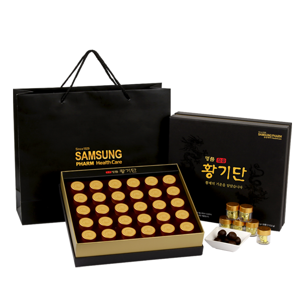 삼성제약 명품 황기단 (고급쇼핑백 포함) 블랙마카 녹용 홍삼 침향환  1박스  112.5g
