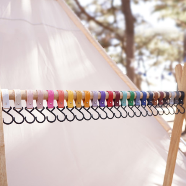 캠핑가죽행어고리 인디언행어 행거 우드 초보 준비물 감성캠핑용품 소품 후크 옷걸이 24컬러