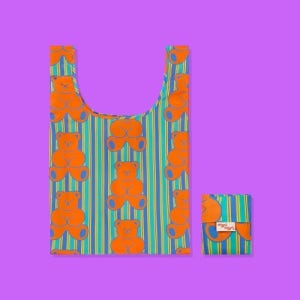 피크닉백 - Teddy Bear, 휴대용 접이식 장바구니 에코백 시장가방 천가방 숄더 쇼퍼 캐릭터 곰돌이