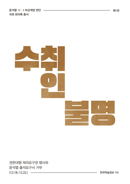 수취인 불명 : 권한대행 재의요구권 행사와 윤석열 출석요구서 거부 (12.18.-12.22.)