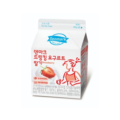 덴마크 드링킹 요구르트 딸기