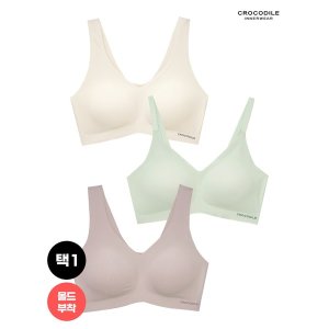 [크로커다일 이너웨어]  25SS 라이크라 쉘론 몰드부착 스트랍/런닝형 감탄브라 1종 택1
