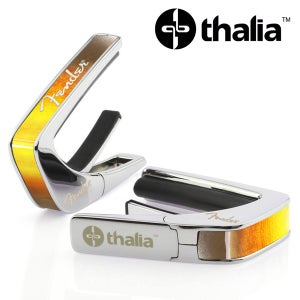 Thalia 카포 Capo with Fender White Logo on Sunburst Inlay / Chrome (FENCC-05)