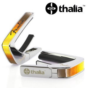 Thalia 카포 Capo with Fender Black Logo on Sunburst Inlay / Chrome (FENCC-06)