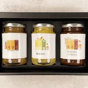 수제청 3종 선물세트 (대추차 생강청 각 300g, 레몬청 280g)