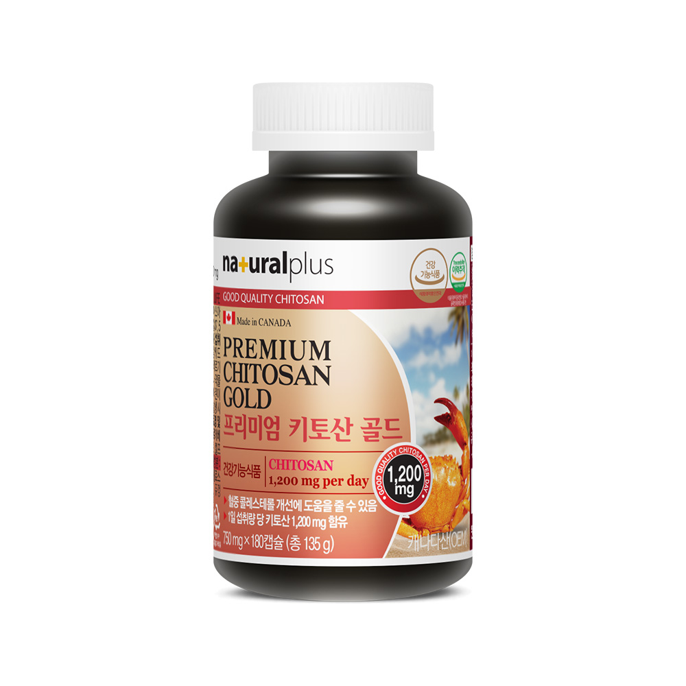 내츄럴플러스 프리미엄 <b>키토산</b> 골드 750mg x 180캡슐, 1개