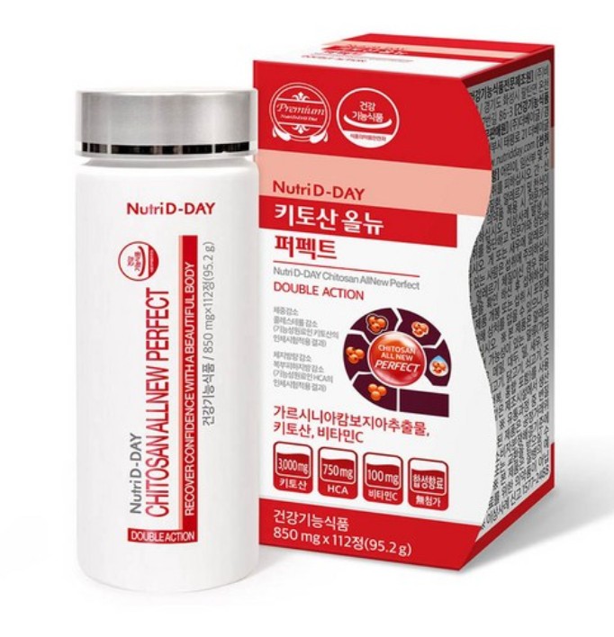 뉴트리디데이 <b>키토산</b> 올뉴 퍼펙트 850mg x 112정, 2개
