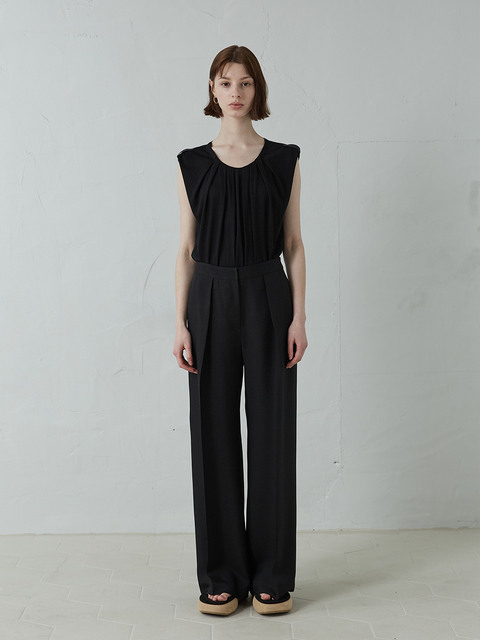 [제인송] Pleated Wide-Leg Trousers (JUSS210-15)