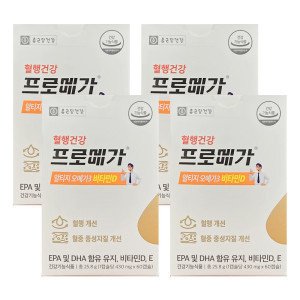 종근당건강 종근당건강 프로메가 알티지 오메가3 비타민D 430mg x 60캡슐 4박스 HI