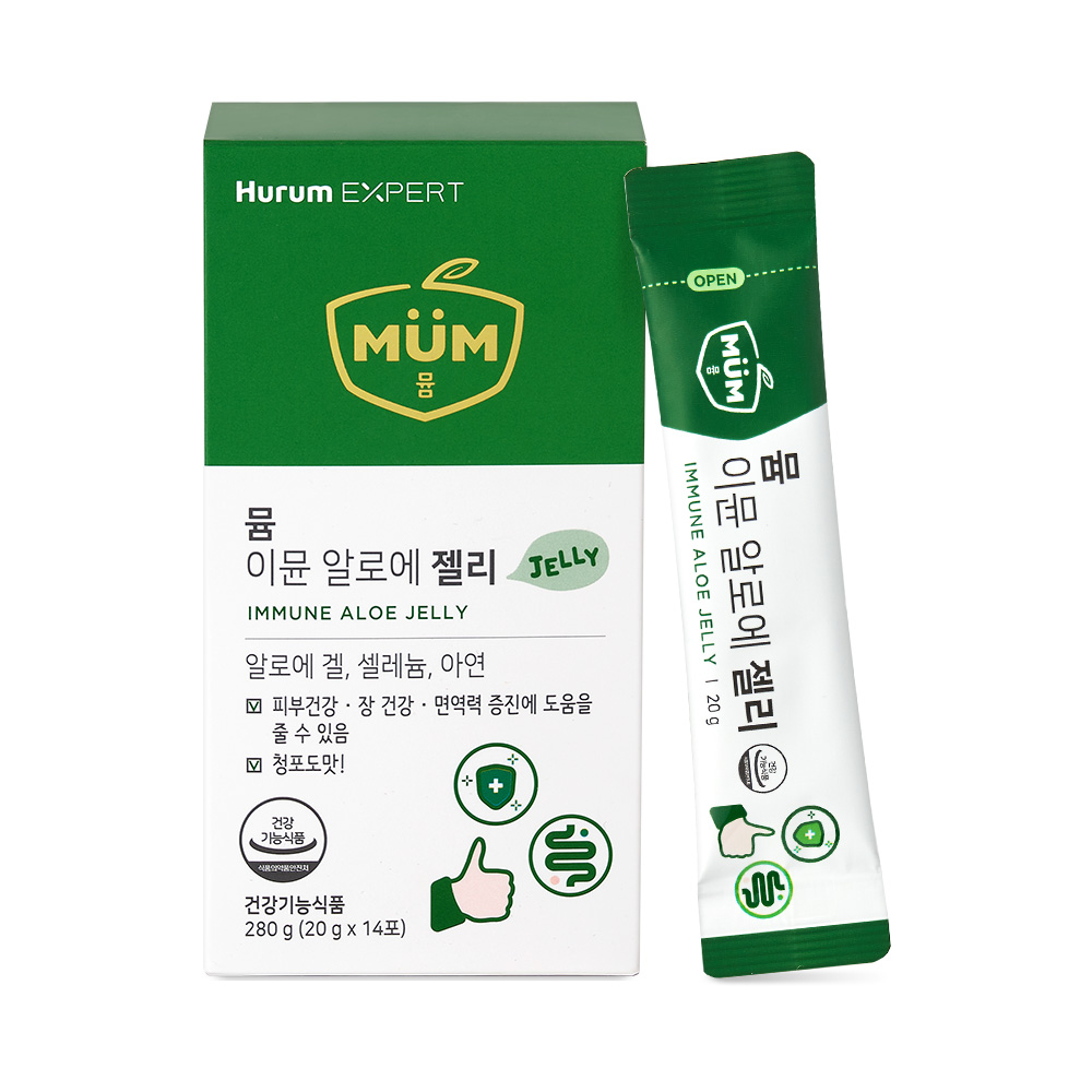 <b>휴럼</b> 뮴 이뮨 알로에 젤리 20g x 14포, 4개