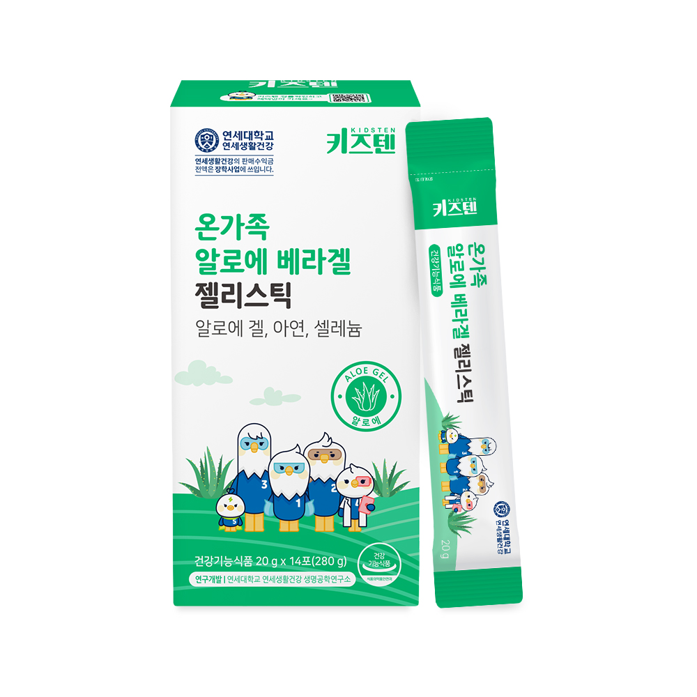 키즈텐 온가족 <b>알로에</b> 베라겔 <b>젤리</b>스틱 20g x 14포, 1개