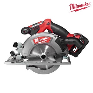 밀워키 18V 5.0Ah 충전 원형톱 (M18 CCS55-502X) 배터리2개 세트 목재용 165MM