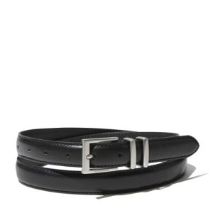 [커스텀멜로우][CUSTOMELLOW]Black Leather Narrow Belt(CAABX25104BKX)