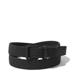 [커스텀멜로우][CUSTOMELLOW]Black Leather Braided Belt(CAABX25102BKX)