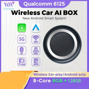 무선 CarPlay Android 13 박스, 5G 스마트 자동차 멀티미디어 스트리밍 장치, 서라운드 오디오, 핸드 컨트롤, USB 전원 공급, 스마트폰 호환, 자동차 오디오 및