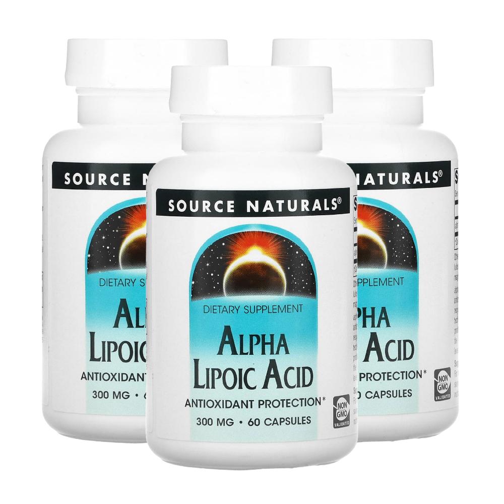 소스내츄럴 알파리포산 알파리포익산 <b>Alpha Lipoic Acid</b> 300mg 60캡슐 3개