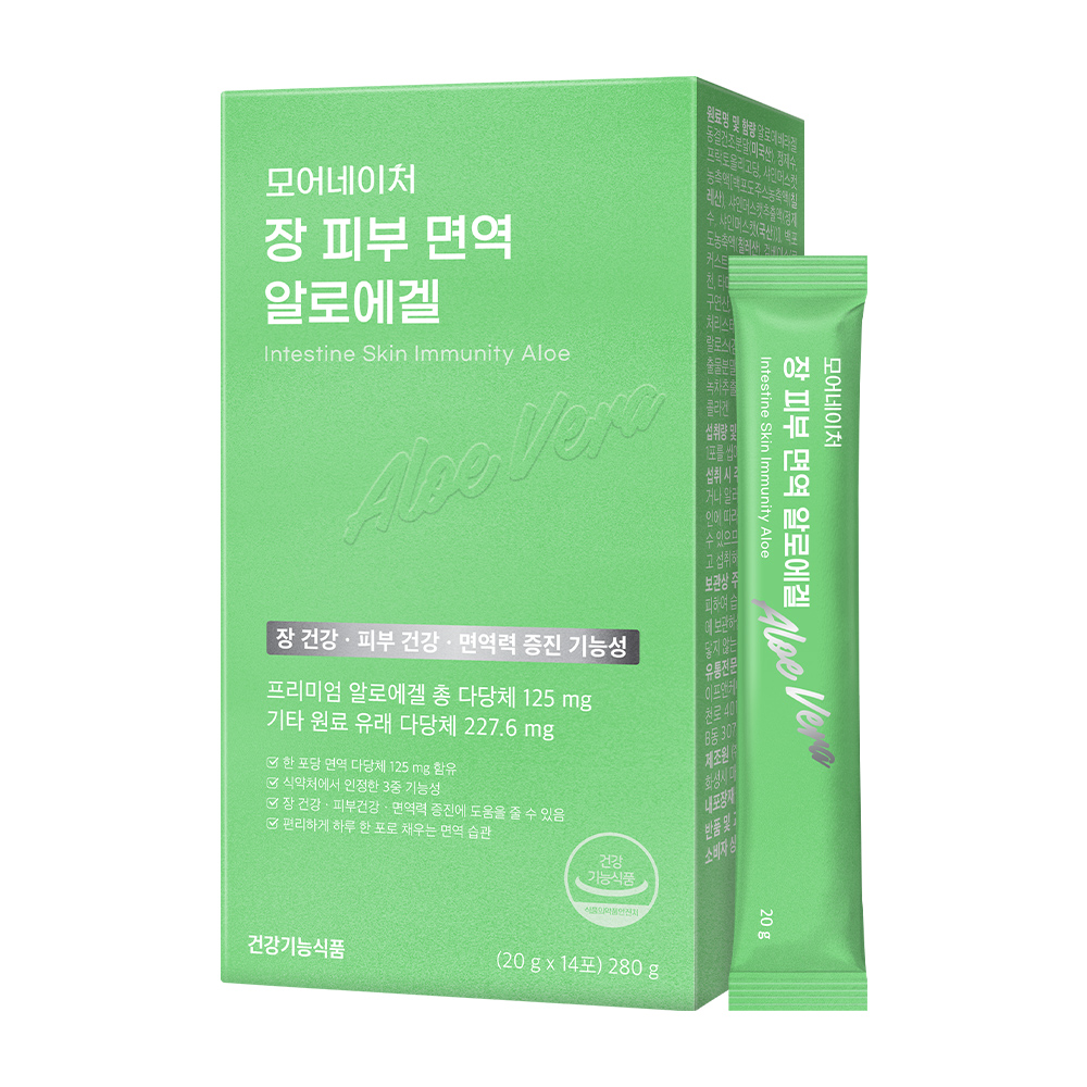 모어네이처 장 피부 <b>면역</b> 알로에겔 20g x 14포, 4개
