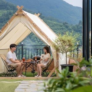 가평 만월 애견 풀 글램핑 카라반