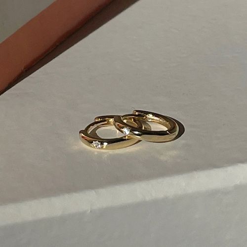 [마르크먼트] silver leve hoop earrings
