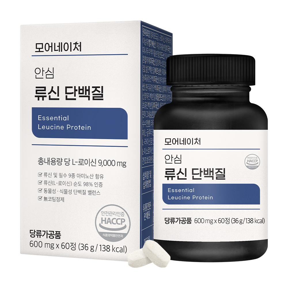 엠에스바이오텍 모어네이처 안심 <b>류신</b> 단백질 600mg x 60정, 1개