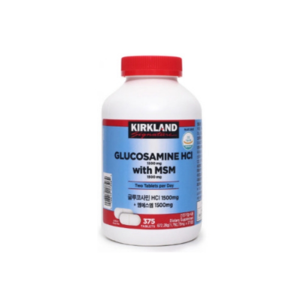 글루코사민 375정 HCI <b>with</b> <b>MSM</b> <b>1500mg</b> 영양제 건강기능식품 피로회복 비타민  1개