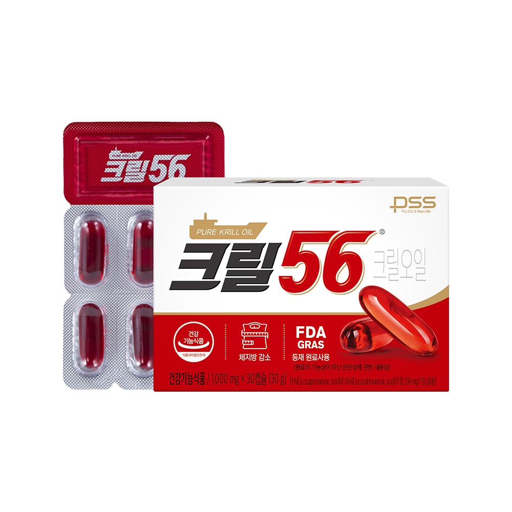 크릴56 <b>크릴오일</b> 1000mg x 30캡슐, 6개