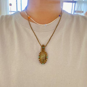 [카빙스톤] 빈티지함 가득한 목걸이🌿, 콜링아뜰리에