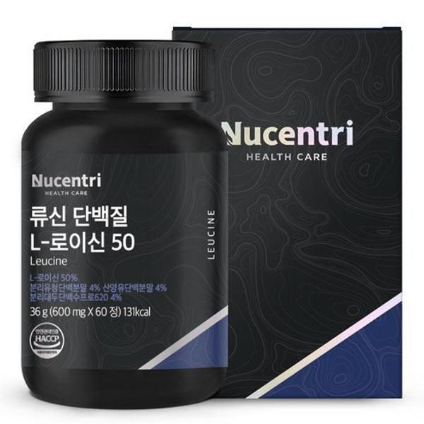 채움바이오 뉴센트리 <b>류신</b> 단백질 L-로이신 50 600mg x 60정, 2개