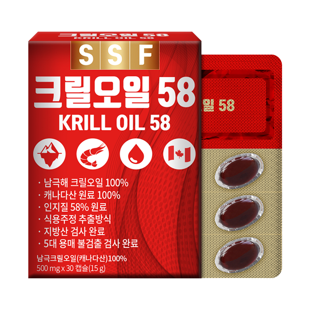순수식품 <b>크릴오일58</b> 500mg x 30캡슐, 1개