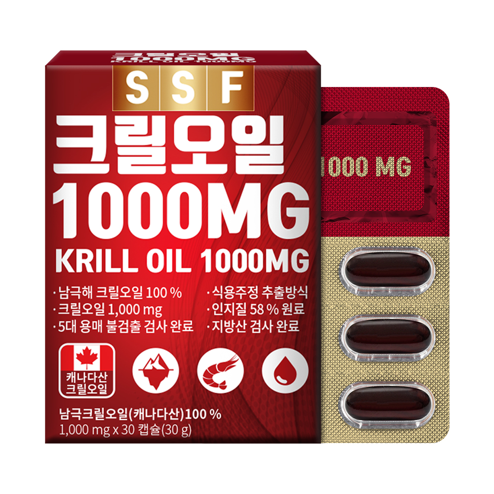 순수식품 <b>크릴오일1000</b> 1000mg x 30캡슐, 4개