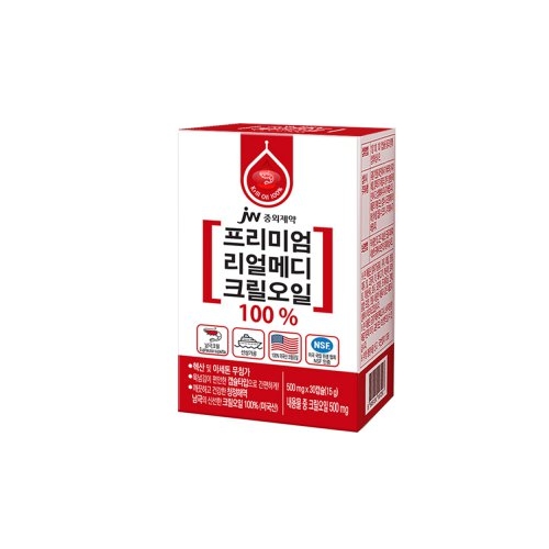 JW중외제약 프리미엄 리얼메디 <b>크릴오일</b> 500mg x 30캡슐, 1개
