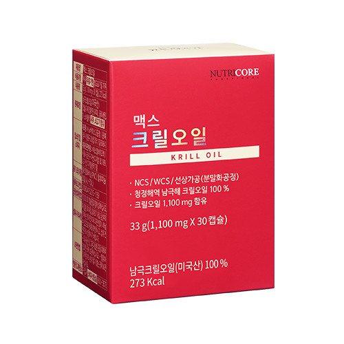 뉴트리코어 맥스 <b>크릴오일</b> 1100mg x 30캡슐, 5개