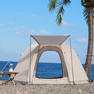 카르닉 스페이스 원터치텐트 육각 중형 아이보리 폴대 세트