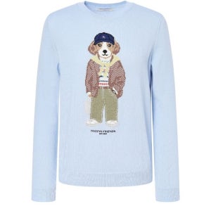 헤지스 레이디스 [25SS] 해리 인타샤 면혼방 긴팔 풀오버 블루 HSSW5A110B1