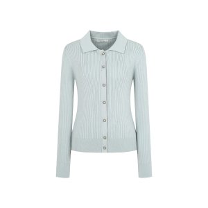 [더아이잗] 슬림핏 골지 칼라 가디건 (MINT) IR3M1CD821