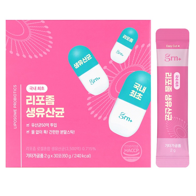 <b>GRN</b> 리포좀 생유산균 프로바이오틱스 요구르트맛 30p 1개