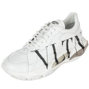 발렌티노 송아지 가죽 VLTN 바운스 스니커즈 화이트 블랙 S0B21 RKW A01 에어 오버솔 로고 래더 WY2S0B21 124366450