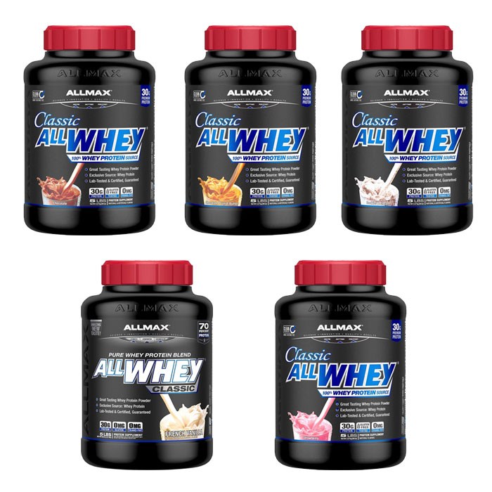 올맥스 뉴트리션 <b>올웨이 클래식</b> 100% 웨이 프로틴 2.27kg / Allmax Nutrition AllWhey <b>Classic</b> Protein  <b>스트로베리</b>  1개
