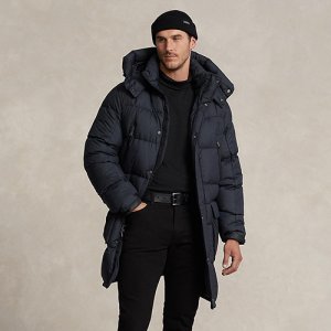 폴로 랄프로렌 맨 Water-Repellent 다운 후드 롱패딩 710907553002 Black