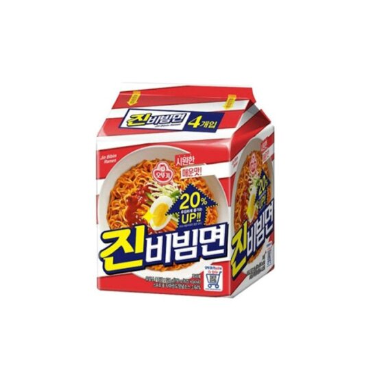오뚜기 진비빔면 156g, 8봉 (4,770원) (와우무료)