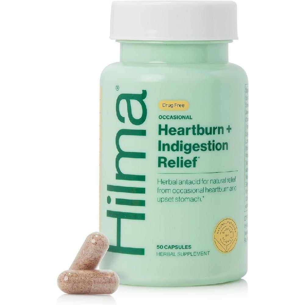 Hilma Heartburn Indigestion Relief 속쓰림 <b>제산제</b> 생강 카모마일 베지캡슐 50정  1개