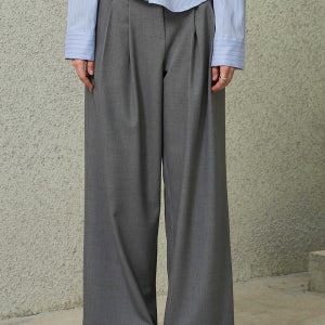 [아리] TOMO WIDE SLACKS / CHARCOAL